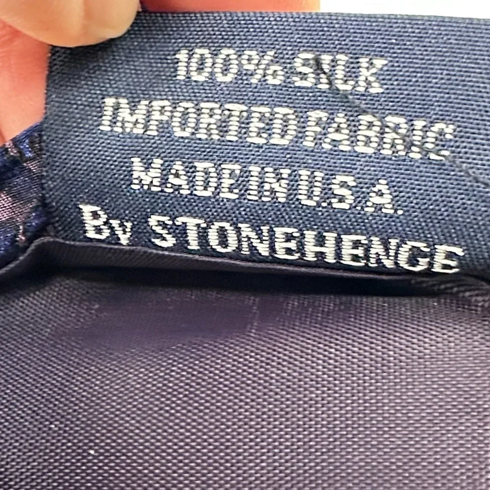 Michael Ciravolo Christopher Reeve Collection Silk Tie Blue Purple Geometric USA
